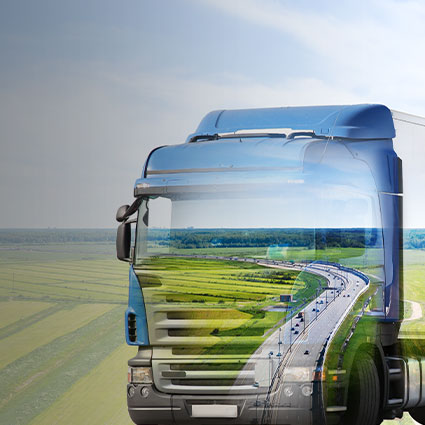 HVO powered truck and motorway